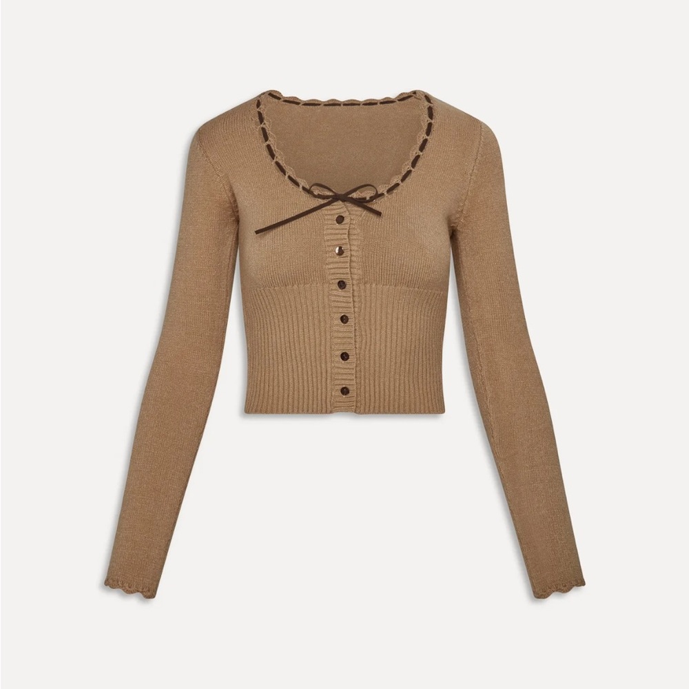 Frankie's Bikinis Tan Knit Cardigan Set - Picture 3 of 3